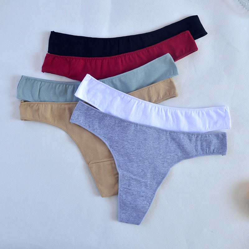 Women's Cotton G-String Panties (6 pcs Set)