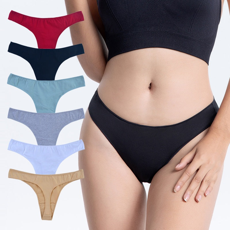 Women's Cotton G-String Panties (6 pcs Set)