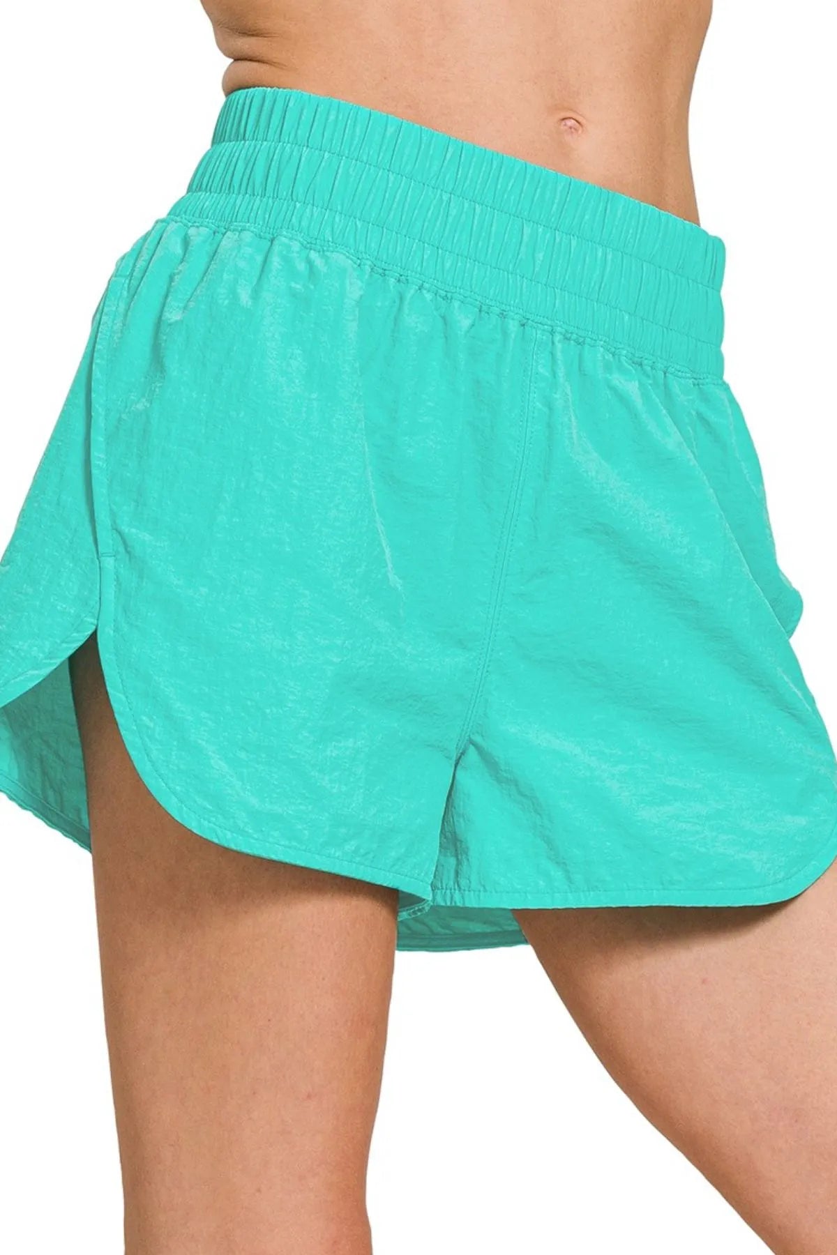 【PORTERNA】Vide Normal Shorts Zenana Women's Plus Size Windbreaker Gym Shorts w/Inner
