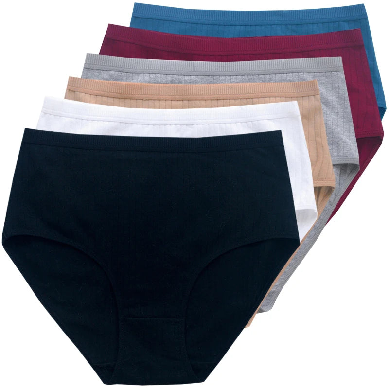 Women's High Rise Cotton Panties (6 pcs Set)
