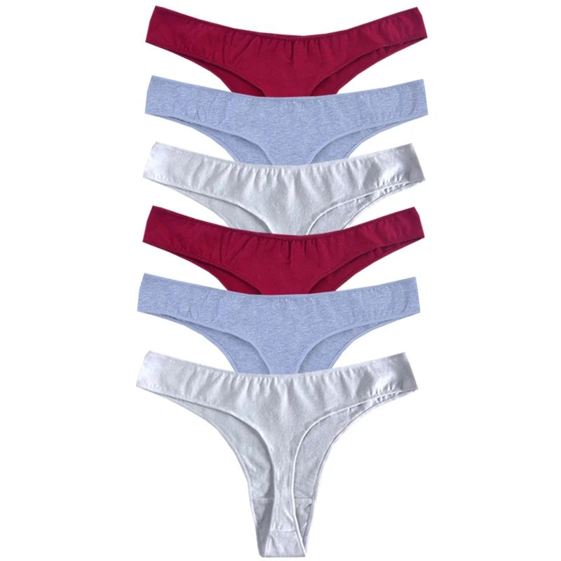 Women's Cotton G-String Panties (6 pcs Set)