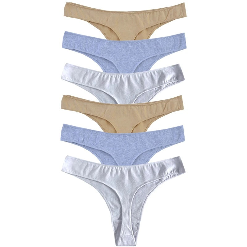 Women's Cotton G-String Panties (6 pcs Set)