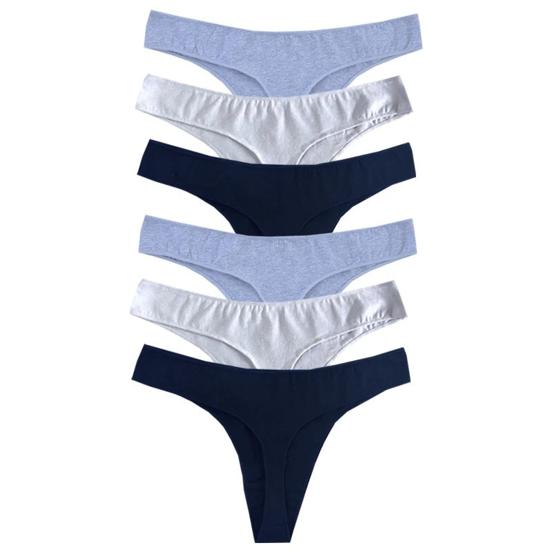 Women's Cotton G-String Panties (6 pcs Set)