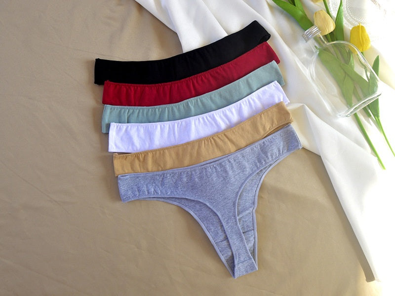 Women's Cotton G-String Panties (6 pcs Set)