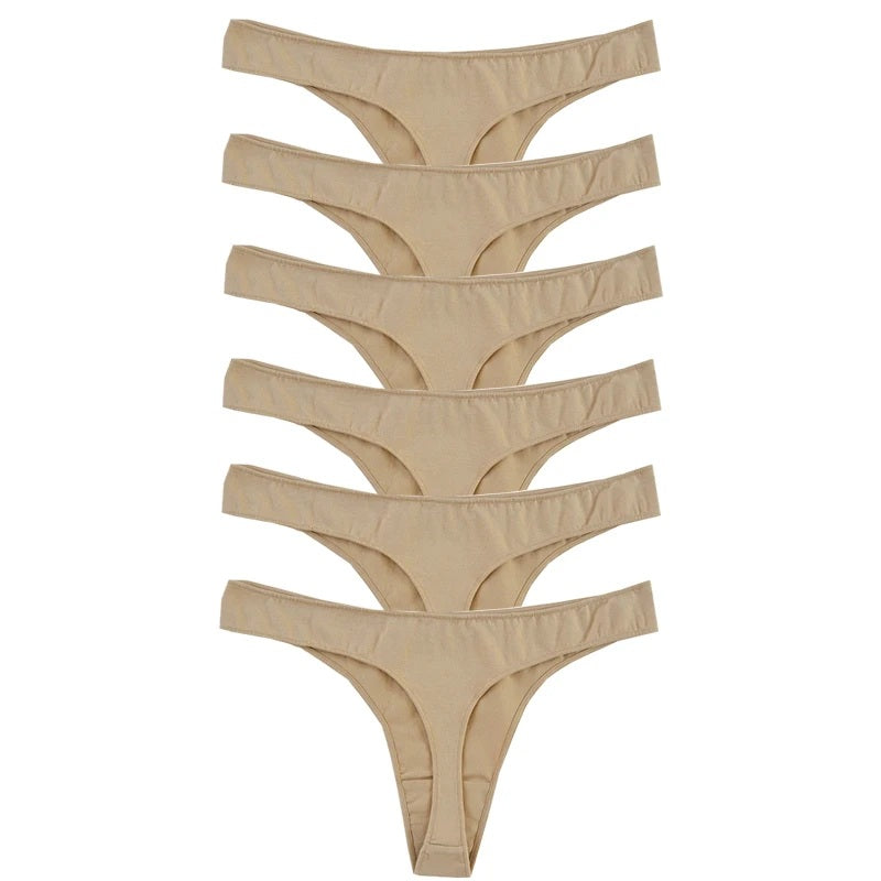 Women's Cotton G-String Panties (6 pcs Set)