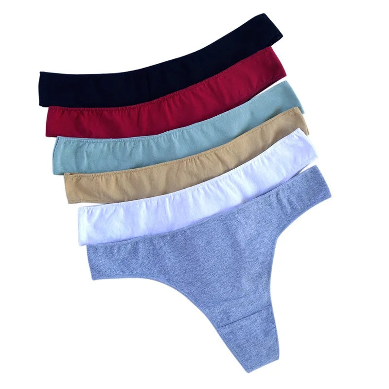 Women's Cotton G-String Panties (6 pcs Set)