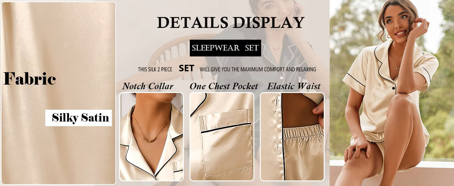 Silky Satin Sleepwear Set for Women