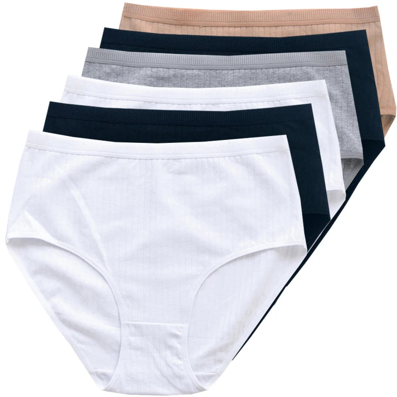 Women's High Rise Cotton Panties (6 pcs Set)