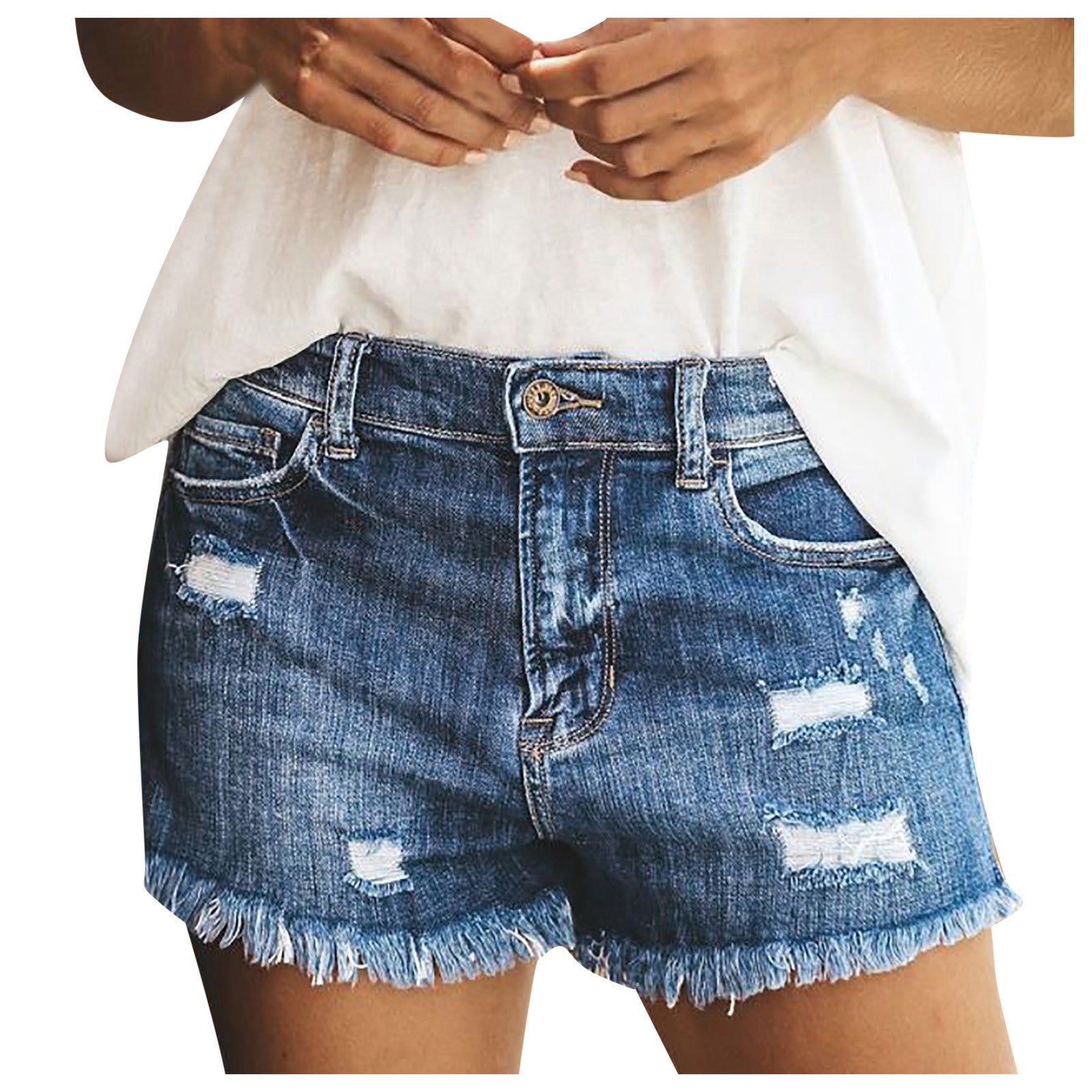 Summer Ripped Frayed Denim Shorts