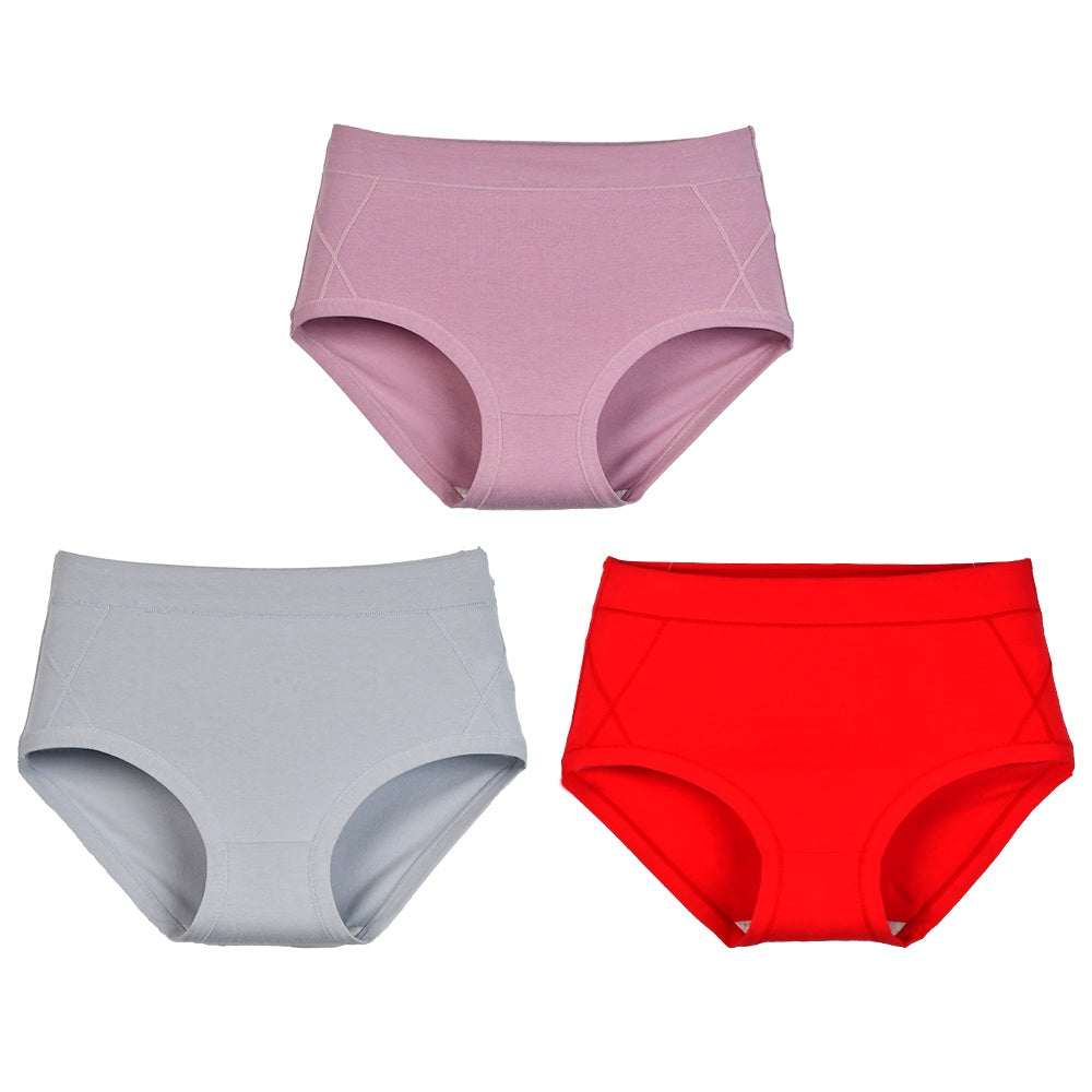 Women's Cotton Mid Rise Panties (3 pcs Set)