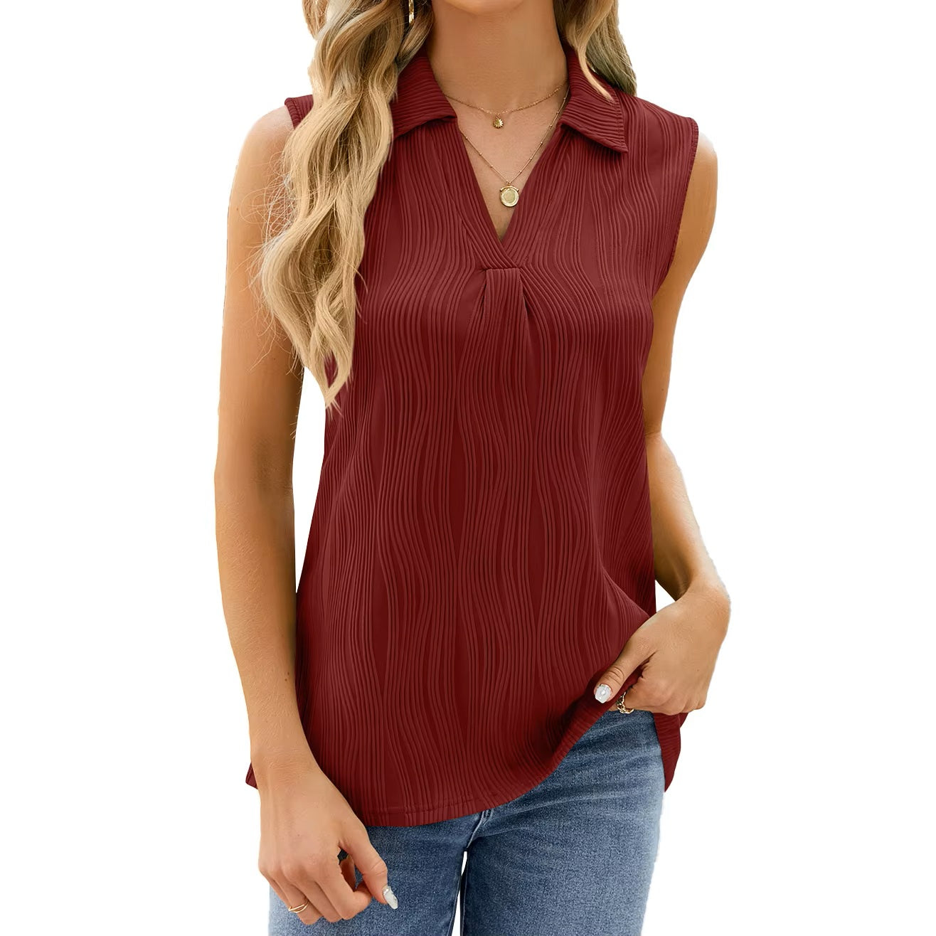 Women's Loose Sleeveless Blouse for Summer